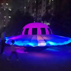 Swings Wholesale LED -upplyst jätte Uppblåsbar UFO -reklam för flygande tefat UFO -rymdskeppsballong för händelsedekoration
