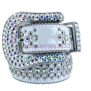 Belts 2023 Designer Bb Belt Simon Belts for Men Women Shiny diamond belt Black on Black Blue white multicolour with bling rhinestones as