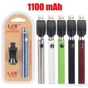 LAW No Smoke Vape Pen Batterie, Bodeneinstellung, Spannung 3,4 V–4,0 V, 1100 mAh, mit USB-Ladegerät