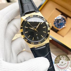 New Stitches Luxury Mens Watches Máquinas Automáticas Assista a Relógio de Relógio de Brand Relógio de Aço Anterior Menas Acessórios de Moda OM08