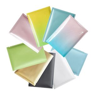 Plast mylar väskor aluminium folie blixtlåsväska för långvarig matlagring och samlarobjekt skydd 8 färger två sidor färgade bovkd mbprj