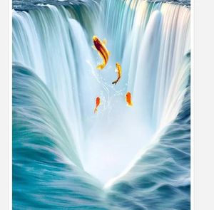 Tapeten Benutzerdefinierte jede Größe Wandtapete Großer Wasserfall Wasser 3D-Bodenfliese dreidimensionale Malerei TV-Hintergrund Schlafzimmer Fotowandpapier