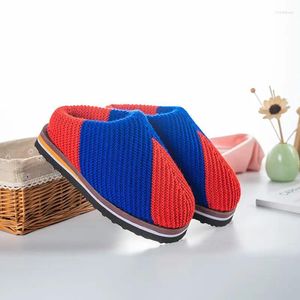 Chinelos Pure Hand Woven Wool Shoes Warmer Homens e Mulheres Non-Slip Sole Home Algodão Quente Produto Acabado