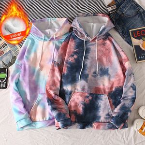 Kvinnor Hoodies Overdimasion Clothes Tie Dye Printed Long Sleeve Hooded Women s Topps Korean Loose Pullover Sweatshirt Färgglad 231227