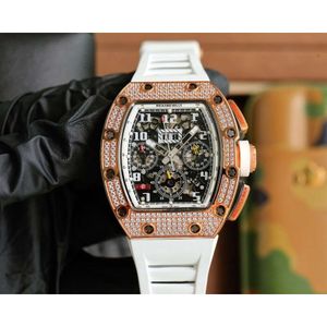 Designer dz marca richar mecânico RM11-fm relógio de pulso esqueleto cronógrafo relógios de pulso para homens GXYH luxo moda gelo fora espelho de safira montre richa