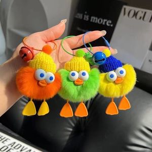 Rex Rabbit Hair Duckling Key Chain Pendant Liten Gift Dock Bag Hanging Plush Pendant Keychains Wholesale