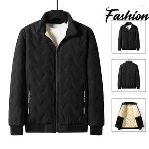 Herrjackor Autumn Winter Casual Jacket Män tjock fleece termisk vattentät mode lös plus storlek Parke Black Coat