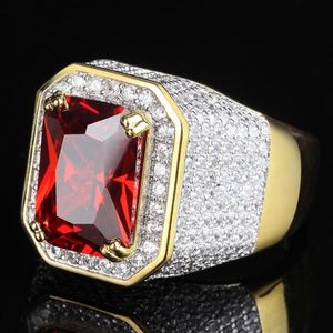 Anéis de casamento moda masculina 18kt ouro amarelo cheio de noivado anel brilhante com 260 peças pequenas pedras de zircão branco ao redor 2727