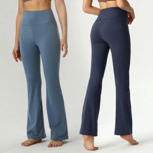 Capris Women's Yoga Pants Flared Grove Align Solid Color Nude Sports Shaping High Waist Tight Fitnessルーズフィットジョガーズジムの服