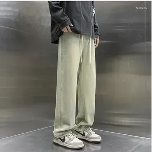 Pantaloni da uomo Autunno Moda Bello Casual Gioventù Tutti con elastico in vita Jeans larghi Gambe larghe Taglia lunga 3XL