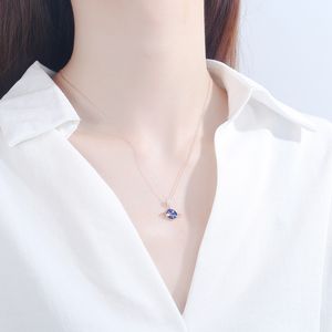 Light luxury temperament, gorgeous diamond planet, galaxy necklace, versatile women's collarbone chain, titanium steel chain