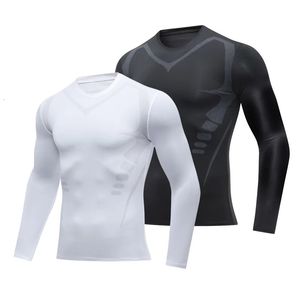 Conjunto de compressão dos homens roupas esportivas ginásio ternos de fitness treinamento jogging esporte collants roupas rashguard correndo treino 231228