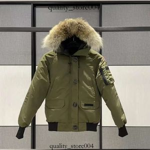 Canda Goose Golden Goose Pilot Canadian Down Jacket Real Wolf Fur Hooded Canvas Parkas Letter Patch dragkedja fickor VARMT Tjockt utkläder 818