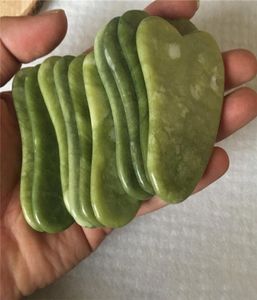 JD010 Natural Xiuyan Stone Green Jade Guasha Gua Sha Board Massager för skrotningsterapi Jade Roller8119228