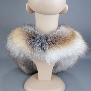 Scarves Men Women Real Fur Scarf Collar Wraps Good Quality Ring Muffler Neck Warmer For Down Coat Decor