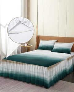 Sängkjol Sea Beach Akvarell Gradient ELASTIC FITTED Sängflödet med kuddväskor Madrass Cover Bedding Set Sheet