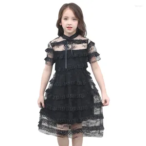 Girl Dresses Teens Girls 2023 Summer Fashion Kids Black Short Sleeve Dress For Clothing Age 5 6 7 8 9 10 11 12 13 14 15 16Years