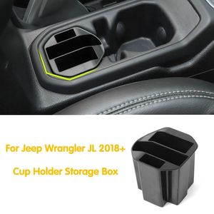 Akcesoria Black ABS CUP Uchwyt do przechowywania okładki dekoracji dla Jeep Wrangler JL 2018+ Auto Wewnętrzne akcesoria