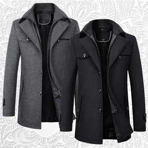 Casaco de lã para a moda de lazer de negócios masculina desgaste masculino espessado de tamanho extra grande de alta qualidade S-7xl 231227