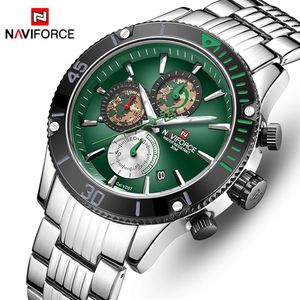 Män tittar på Naviforce Top Brand rostfritt stål Quartz Watch Men Chronograph Military Sport Clock Witch Watch Relogio Masculino283r