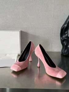 Women's high heels, dresses, fashionable leather shoes with high-quality leather shoes, sex wine glasses, and parties 35-41