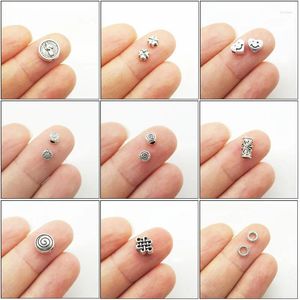 Charms Fashion Antiqued Silver Plated Heart Circle Flower Tube Knot Space Beads For Gifts Jewelry