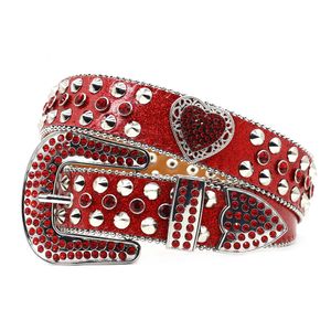 Modedesigner BB Simon Belts For Women Men Shiny Heart-Shaped Belt Diamond Belt Classic Diamond Cowhide Body