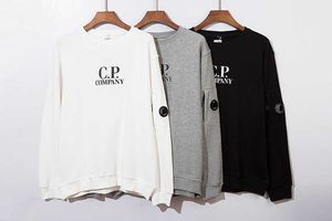 Chao Cp Lettera Braccio Lente Circolare Coppia Stile Puro Cotone Pullover a Maniche Lunghe Looped Felpa con Cappuccio da Uomo e da Donna