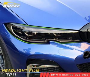 For BMW 3 Series G20 2020 Car Styling Headlight Film Front Light Lamp Black Foil Protector Cover Trim Sticker Exterior Accessory302339988