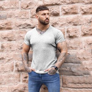 Magliette da uomo Summer sports fitness t-shirt a maniche corte casual slim fit maglione maglione elastico aderente elastico traspirante