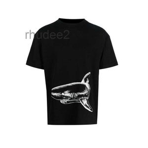 2023SSSigner Fashion Clothing Pa Tes Tshirts Palmes Angels New Shark Print T-shirt dla mężczyzn dla mężczyzn Kobiety Casual Cotton OT60