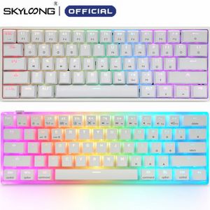 Skyloong GK61 61 Keys Gaming Mechanical Tangentboard USB WIRED RGB Backbelysta Gamer Keyboards för Desktop Tablet Laptop SK61 231228