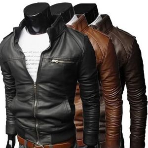Coat Leather Motorcycle Collar Cool Streetwear Slim Bomber Mens Fashion Winter Men Autumn Jacket Outwear Fit s 231227