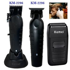 Kemei KM2296 KM2299 KM1102プロフェッショナルヘアクリッパーキット電気シェーバー男性カッティングマシンメンズトリマー231225