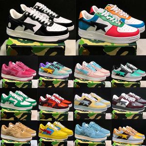 2024 Designer Casual SK8 STA Shoes Gray Black Stas SK8 Color Combo Combo Pink Green ABC Camos Pastel Breat Patent Leather with Socks Platform