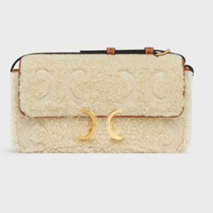 Ullhandväskor handväska axelväska kohudehandtag modebrev gyllene hårdvara vinter axillär påse designer tote shopping väskor