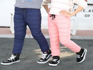 Thicken Winter Snow Pants For Baby Boys Girls Adjustable High Waist Warm Clothes Waterproof Kids Ski Trousers Pant Long T2001038631515