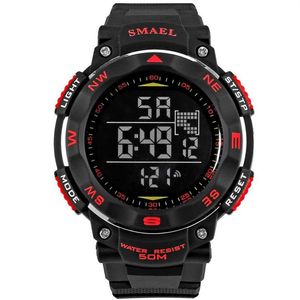 Smael digitala klockor 50m vattentät sportklocka Led Casual Electronics armbandsur 1235 Dyk simningsklocka LED -klocka Digital256h