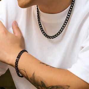 Link Bracelets Retro Fashion Bracelet Men's Personalized Cuban Chain Necklace Hip Hop Small High End Jewelry Accessories Suit