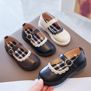 girls Princess shoes baby Kids leather shoes black white infant toddler children Foot protection Waterproof Casual Shoes F5i8#