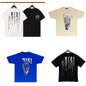 Amirs Mens T 셔츠 디자이너 셔츠 셔츠 남자 Tshirt 남자 검은 티 여성 옷 패션 편지 간단한 크루 넥 프린트 인쇄 남성과 여자 면경 상판.