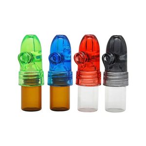 Akryl Snuff Bullet Box Dispenser Snuffer 67mm/82mm Höjd Glas Snorter Rocket Snuff Bottle Sniffer Dispenser Display Water Pipe