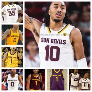 Customized College Sun Devils Basketball Jersey Custom Qualquer Número Número Homem Mulheres Juntas da Juventude Todos costuraram Bobby Hurley Adam Miller José Perez Frankie Collins