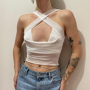 T-shirt da donna Vestibilità slim Top in rete con lacci per donna Vestibilità alla moda con lacci