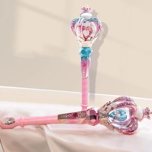 Big Size Electric Fairy Wand Musical Light Magic Wand Princess Kawaii Toy Pretend Role-playing Halloween Christmas Gift For Girl 231227