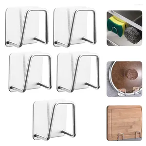 Kitchen Storage 5/10pcs Stainless Steel Sink Sponge Drainer With Self-Adhesive Design Personalized Dishcloths Holder Rack Accessories