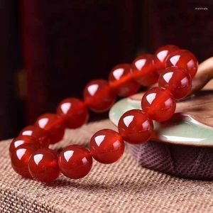 Strand 6mm/8mm/10mm Jade Carnelian Tumbled Armband Jewellry (Yellow Red) Rund pärla för kvinnor män läker reiki armband naturlig lk4d3