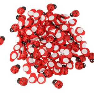 2 000pcs DIY Cute Wooden Ladybird Ladybug Sticker Children Kids Painted adhesive Back Craft Home Party Holiday Decorations 231227