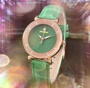 Kolorowy oryginalny pasek skórzany kwarc mody pszczoły zegarki damskie auto randka trzy szpilki projektant zegar Rose złoto srebrny kolor
