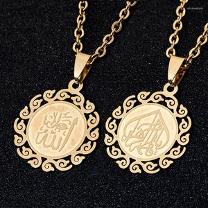 Pendant Necklaces SONYA Arabic Gold Color Muslim Necklace Women Jewelry Ramadan Gift Stainless Steel Chain